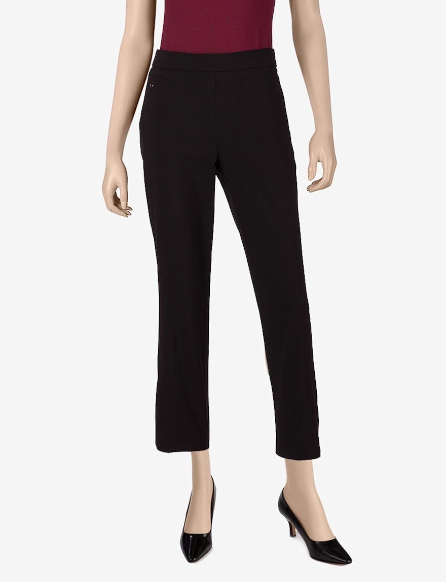 Sag Harbor Women's Millenium Pull On Pant with Slim Panel & Coin Pckt