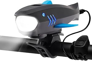 LESOVI Bike Horn with Light, 120dB Electric Bicycle Bell & 400LM Rechargeable Headlight, IPX4 Waterproof Kids Bike Accessories for Boys/Girls, Scooters