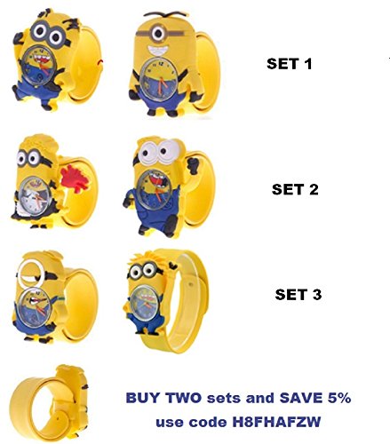 Kids Despicable Me, Minion, Slap Watch, Girls, Boys Educational -Time Teacher