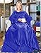 Tirrinia Wearable Blanket Adult, Sunggle Blankets With Sleeves, Reading Full Throw, Cozy TV Wraps, Gift Idea for Women Men Mom, Blue