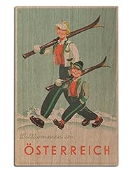 Home: Osterreich (artist: Schmid) Austria c. 1947 - Vintage Advertisement (12x18 Wood Wall Sign, Wall Decor Ready to Hang) - Lantern Press