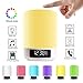 Bedside Lamps - ALECTIDE Bluetooth Speakers, Table Lamp Touch Sensor Dimmable Colors Night Lights 4 Level Brightness Changing, (White)