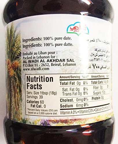 Al Wadi Alwadi Date Molasses, 24.7-Ounce 100% Natural Pure Dates