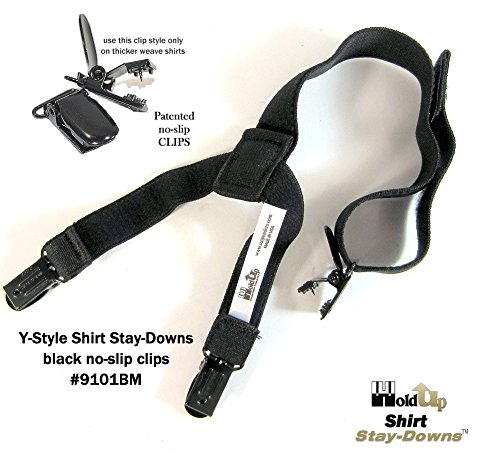 Hold-Ups Stay-downs Dress Shirt Stays Y-style with Patented No-slip metal Clips - Thumbnail 5