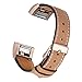 bayite Leather Band for Fitbit Charge 2, Light Brown with line, 5.5