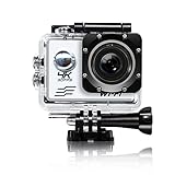 Acekool 4K WIFI Sports Action Camera Ultra HD Waterproof DV Camcorder 16MP 170 Degree Wide Angle 2 Inch LCD Screen with 2 pcs Batteries (Silver)