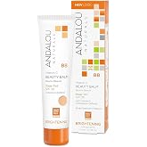 Andalou Naturals Vitamin C BB Beauty Balm Sheer Tint SPF 30 - 2-in-1 BB Cream & Mineral Sunscreen for Face - With Non-Nano Zi