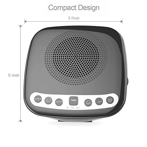 INLIFE Sound Machine Sleep Therapy White Noise Machine with FM Radio, Timers and Battery Charging Options for Babies, Adults and Travellers