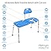 Platinum Health Bath Transfer Bench with Cutout Shower Seat, Deluxe All-Access Chair for Tub and Shower Transfers, Raised Toilet Seat for Seniors and Elderly, Adjustable Height, Includes Insert, Blue