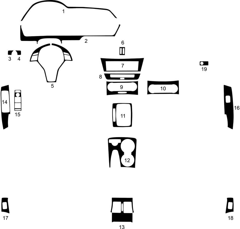 Rvinyl Rdash Dash Kit Decal Trim for Mercedes-Benz C-Class 2012-2014 (Sedan) - Wood Grain (Burlwood Honey)