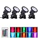 WEGEEY Pond Light, Waterproof IP68 Underwater Submersible Spotlights with Remote, 36 LED Multi-Color & Adjustable & Dimmable Aquarium Garden Fountain Waterfall Pool Tank Lights (4-Pack （Upgraded）)