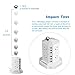 JZBRAIN Tower Surge Protector Charging Station 8-Outlet 6-USB with 9.8ft Extension Cord (White)