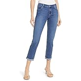 Paige Womens Brigitte with Raw Hem Cuff Mid Rise Straight Leg in Antwerp