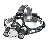 Mifine LED Headlamp 5000 Lumens Waterproof Flashlight, 4 Modes Headlight with 18650 Rechargeable Batteries and Wall Charger for Outdoor Sports Like Running,Camping and Hiking