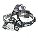 Mifine LED Headlamp 5000 Lumens Waterproof Flashlight, 4 Modes Headlight with 18650 Rechargeable Batteries and Wall Charger for Outdoor Sports Like Running,Camping and Hiking