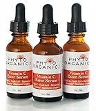 Phyto Organics Vitamin C Serum & Resveratrol - Best Anti-Wrinkle, Skin Tightening, Dark Age Spot Corrector, Sun Damage Treatment – Brighten & stimulate Collagen Production - Organic Ingredients, 1 oz.
