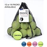 Gamma Bag of Pressureless Tennis Balls - Sturdy & Reuseable Mesh Bag with Drawstring for Easy Transport - Bag-O-Balls (18-Pack of Balls, Yellow)