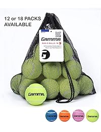 Gamma Bolsa de pelotas de tenis sin presión Bolsa de malla resistente y reutilizable con cordón para fácil transporte Bolas de tenis (12 y 18 unidades, varios colores disponibles)