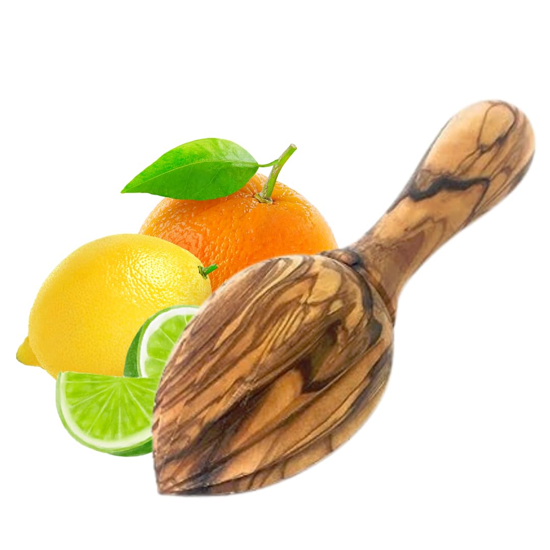 AramediA Handmade Olive Wood Lemon Juicer/Lemon Reamer - Hand Held Olive Wood Reamer for Lemons, Limes, Citrus, Orange Squeezer - Great Mothers Day Gift
