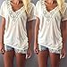 Women T-Shirt,Haoricu 2017 Hot Sale! Women Summer Lace Short Sleeve Blouse Casual T-Shirt White