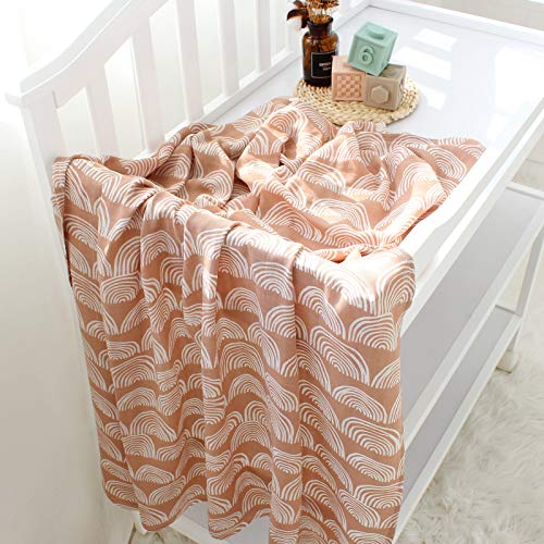 LifeTree Newborn Swaddle Set with Matching Hat and Bow, Wooden Birth