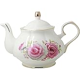 Jomop Teapot Handmade Ceramic Flowers (Rose)