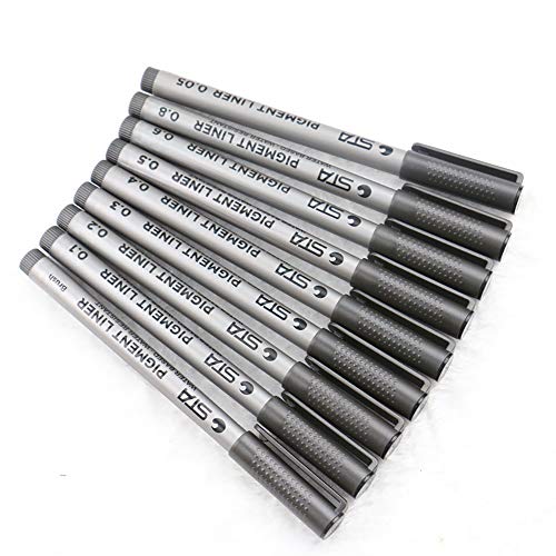 9pcs 0.05mm-Brush Hand Drawing Pen Set, Doraking Precision Micro-Line Pens, Fineliner, Calligraphy Pens for Painting Drawing Artist Illustration, Office Documents, Scrapbooking, Sketch(Sketch Pens) - Thumbnail 5