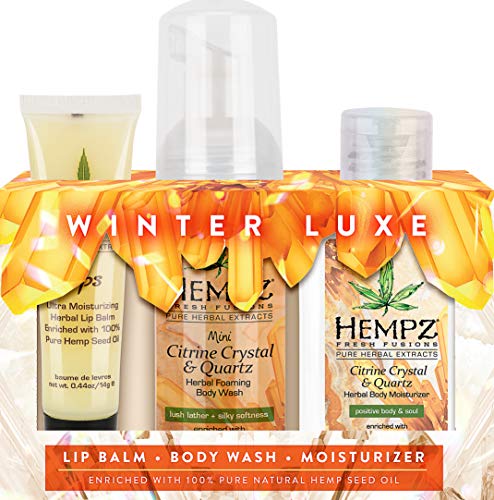 Hempz CITRINE CRYSTAL & QUARTZ GIFT SET – 3 Pc