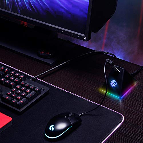 CASETHRONE Gaming Mouse Cable Management Pro,Mouse Bungee Device Pro for Esports FPS Game (RGB