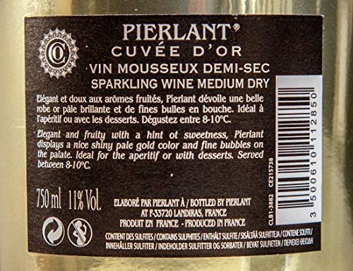 Pierlant CUVÉE D'OR Demi-Sec Blanc Schaumwein fruchtig (6x 0,75l) – Bild 3