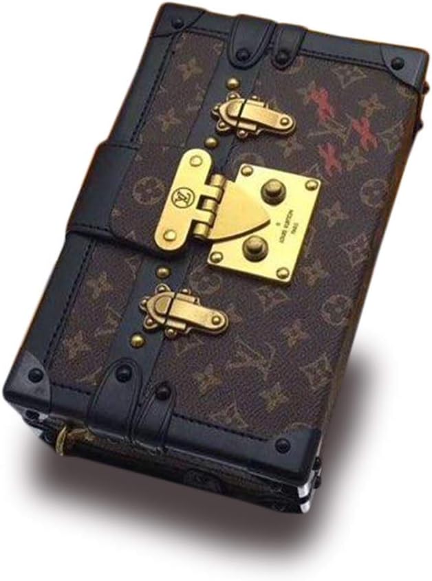Fashion Petite Malle Leather Removable Classic Monogram Canvas Handbag