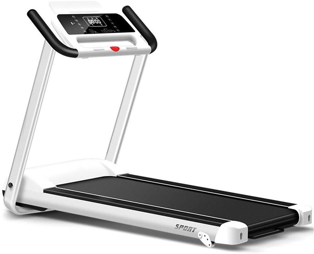 LY88 Fitness Multifunctional Foldable Home Treadmill Household Ultra-quiet Folding Indoor Small Smart Flat Treadmill Fitness Equipment (Color : White, Size : 153x69x124cm)