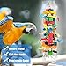 Bvanki Bird Toys, Parrot Chewing Toy, Multicolored Wooden Blocks Tearing Toys for African Grey Cockatiel Conure Cockatoo and Medium Amazon Parrotthumb 1