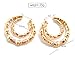 Celebrity Style Vintage Gold Plated Large Bamboo Hoop Earrings (Double Hoops)