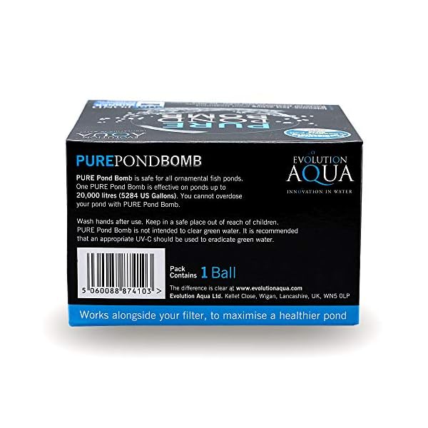 Evolution Aqua Pure Pond Bomb – for Crystal Clear Healthy Water, Treats up to 20,000 litres