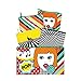 LOQI Pop Collection Pouch Reusable Bags, Multicolored, Set of 4