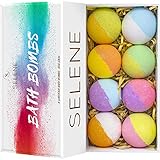 Selene Bath Bombs Gift Set For Kids, Women (8 Pack) - Lush Spa Fizzies To Moisturize Dry Skin - Best Gift Idea for Her, Mom, Girlfriend, Holiday, Birthday - Handmade, Vegan, and Non Staining Fizzies