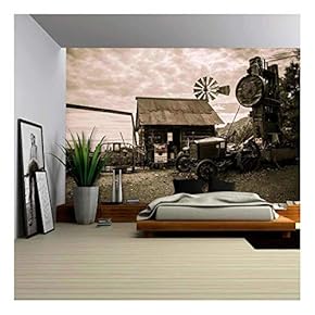 Jerome Arizona Ghost Town Mine Windmill Wild Western - Removable Wall Mural | Self-Adhesive Large Wallpaper - 66x96 inches