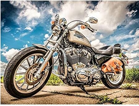Amazon Com Motorcycle 5d Diy Diamond Painting Full Drill Square Diamond Embroidery Landscape Decor Home 40x50 Cm Frameless Arts Crafts Sewing