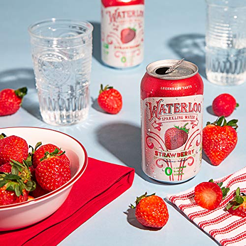 Waterloo Sparkling Water, Strawberry Naturally Flavored, Pack of 24, 12