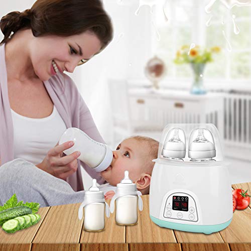 Bottle Warmer Sterilizer, WOHOME 5-in-1 Baby Bottle Warmer with Rapid Heating Warm Milk Formula Heat Food Defrost, LED Display and Accurate Temperature Control, White - Thumbnail 6