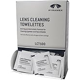 Pyramex Safety Individually Packaged Lens Cleaning Towelettes, No Streaks, 100 Piece