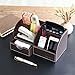 Oak Leaf Home Office Supplies Leather Desk Organizer 6 Compartment Storage Box with Drawer,Multi-function
