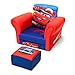 Disney Pixar Lightning Mcqueen Cars Club Kids Chair with Ottoman Set in- Blue/Red