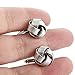Jstyle Knot Cufflinks for Men Shirt Cufflinks Black Silver Tone Unique Business Wedding