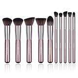Docolor 10 Piece Makeup Brush Set Professional Kabuki Makeup Brushes For Face and Eye Blending, Contouring, Highlighting & Setting Powder - Angled, Round & Tapered Synthetic Bristles