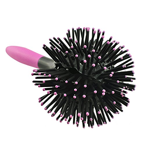 Vinmax 3D Bomb Curl Brosse Salon Coiffure Cheveux Curling Peigne Outil Recourbe-cils Rond Rose