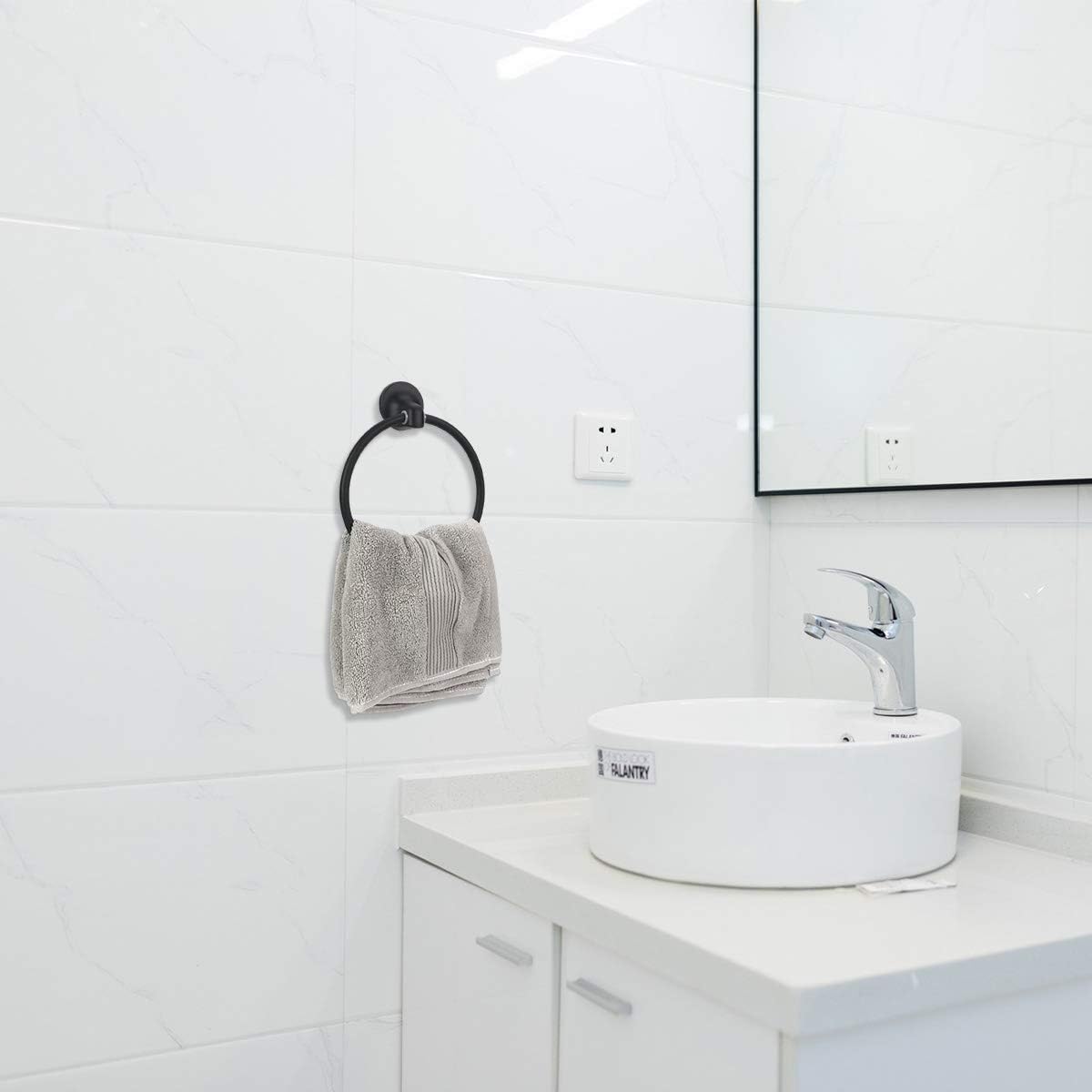 Qualward Bath Towel Ring Holder Wall Mounted Stainless Steel Hand Towel Rings Hanger for Bathroom (2 Pack): Home & Kitchen