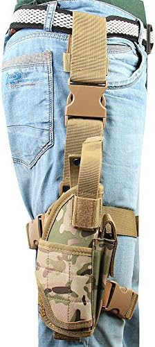 Adjustable Drop Leg Holster, Right Handed Tactical Thigh Pistol Gun Holster Leg Harness (XL)