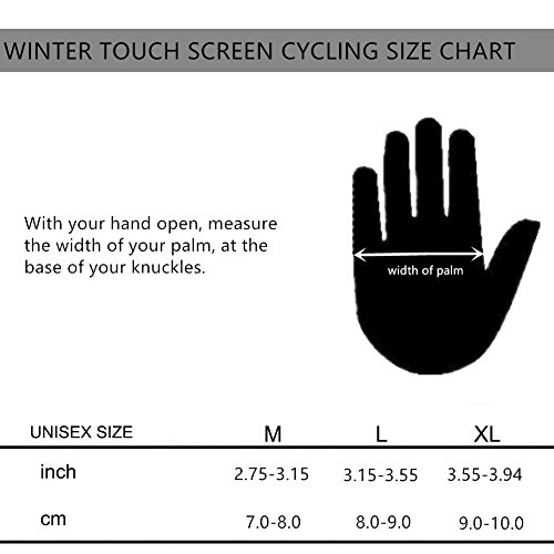 Hellofuture Touch Screen Winter Gloves Outdoor Cycling Gloves for Men and Women Ski Snowboard Bike Running Motorbike (Black 3, L)